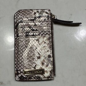 Call It Spring Snake-Print Card & Key Holder in Brown, Cream, Gold